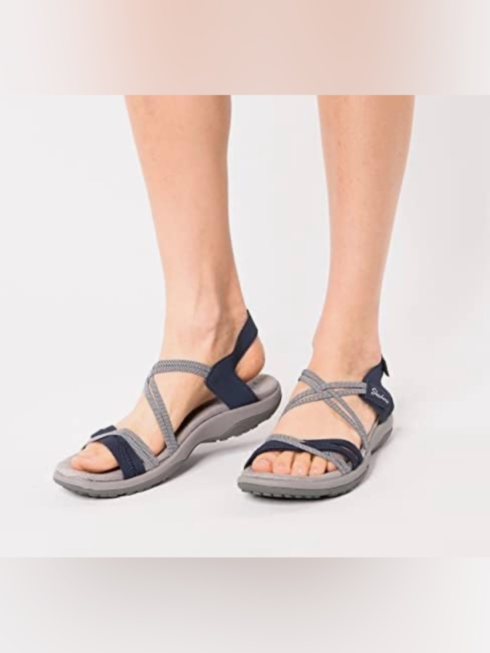 Skechers Navy and Gray Strappy Women's Sandals